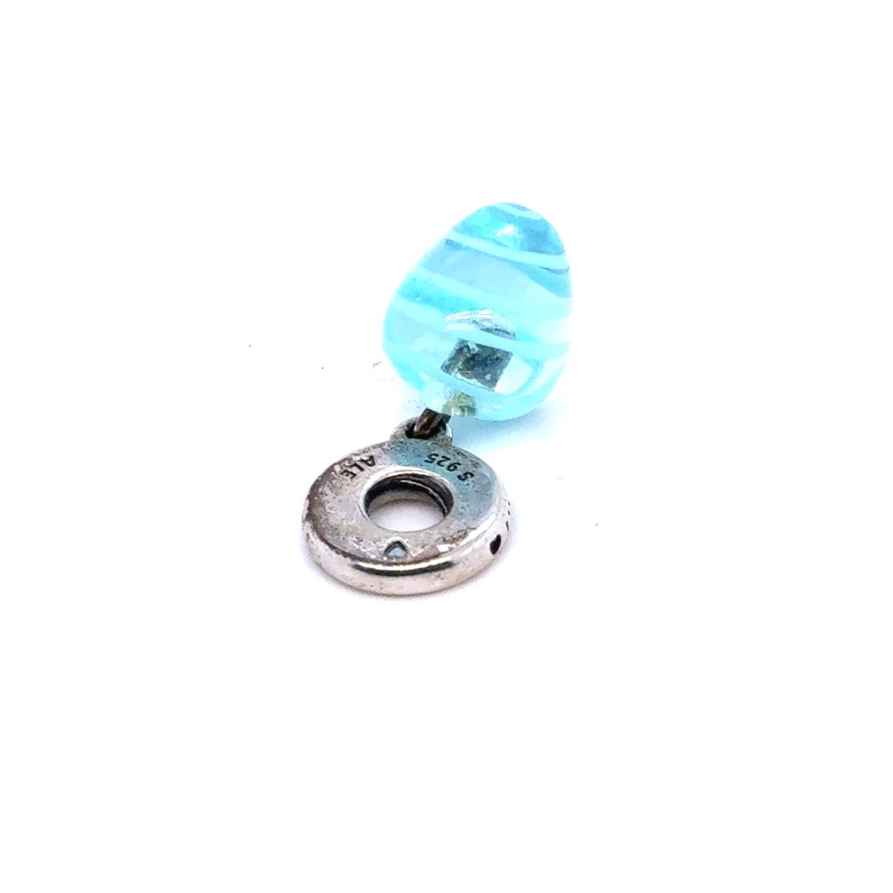 Pandora Blue Faceted Heart Charm - Picture 3 of 4